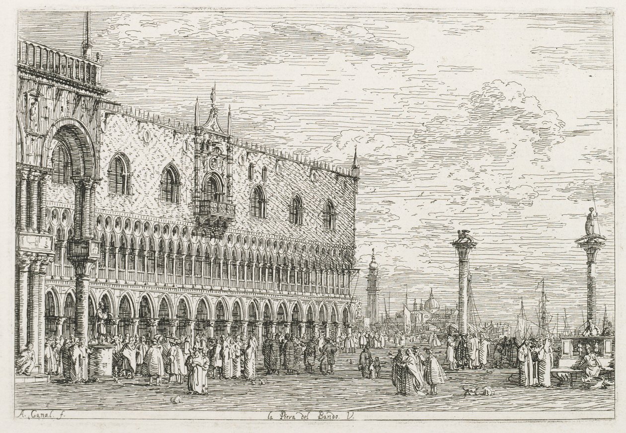 Kilátások: A Kiáltvány Köve Velencében alkotó: Antonio Canaletto