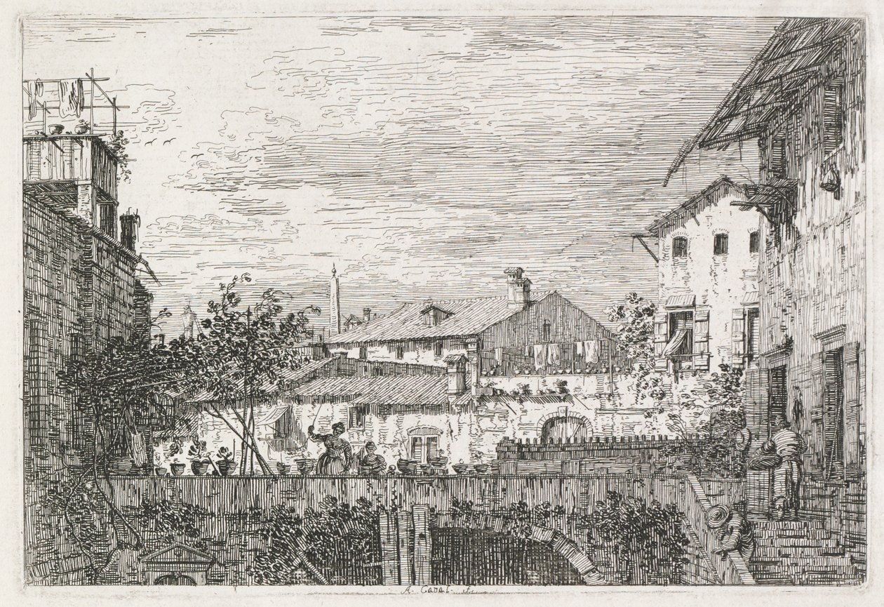 Kilátás: A terasz alkotó: Antonio Canaletto
