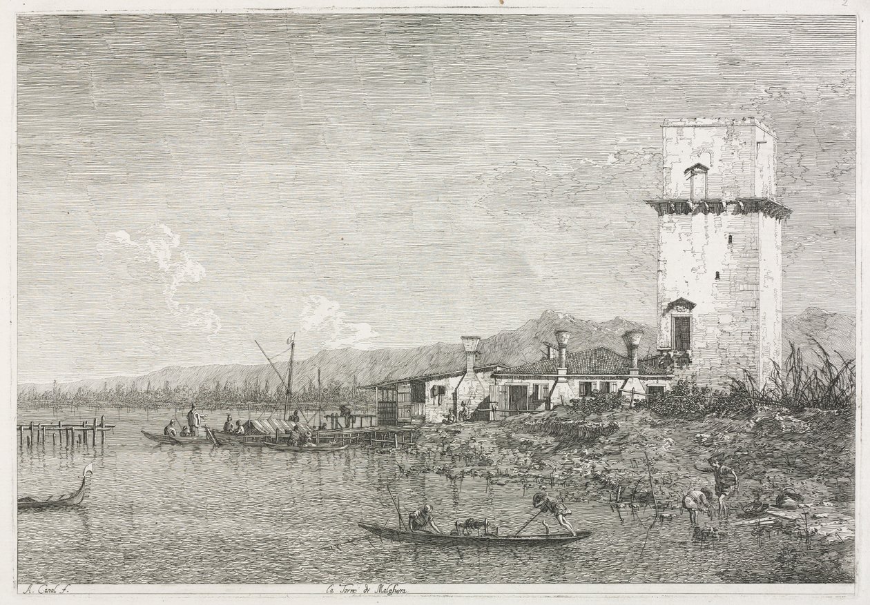 Kilátás: Malghera tornya alkotó: Antonio Canaletto