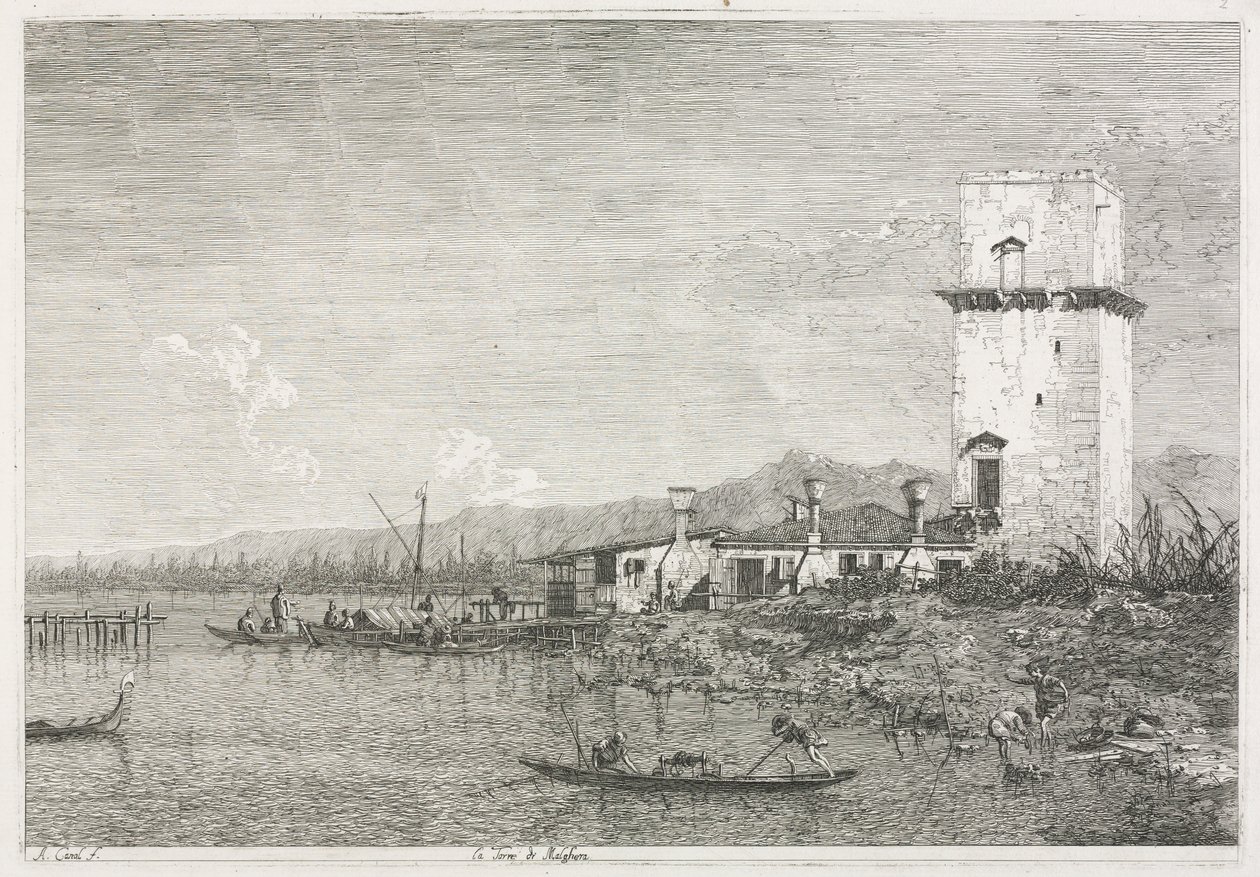 Nézetek: Malghera tornya, 1735-1746. alkotó: Giovanni Antonio Canal