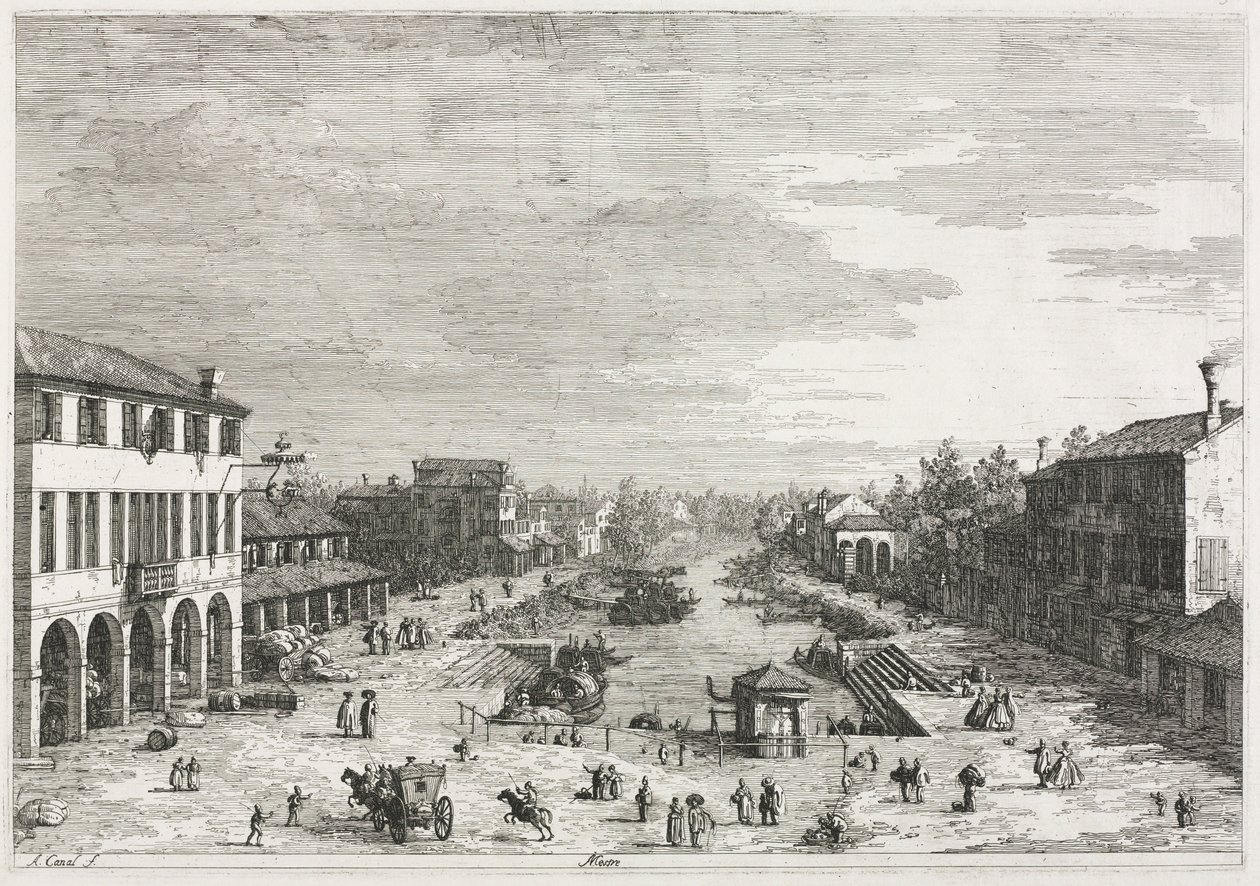 Kilátások: Mestre, Velence tartomány városának kilátásai, 1735-1746. alkotó: Giovanni Antonio Canal