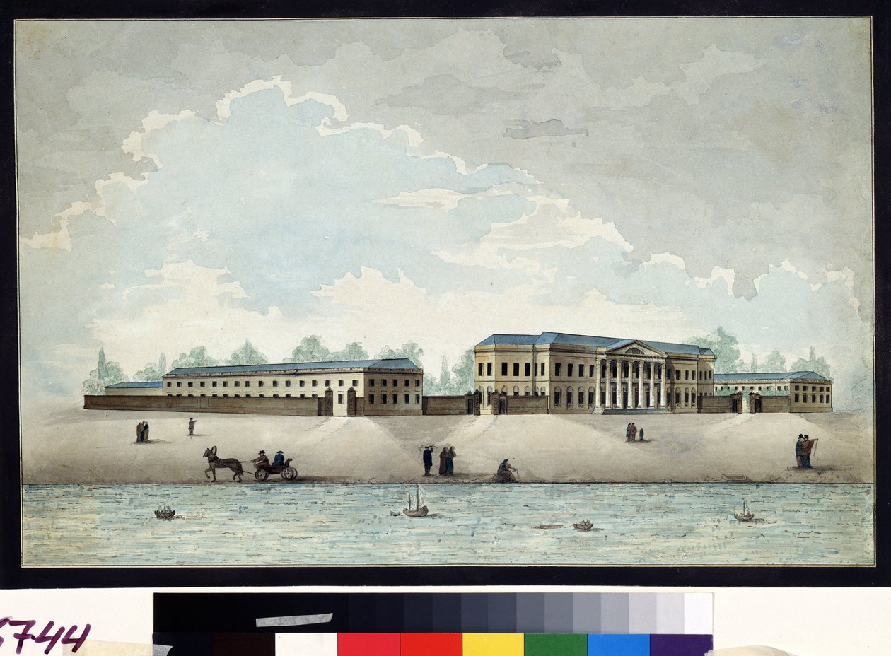Kilátás a Moszkvában 1784 körül épült Pashkov (Pashkov) palotára. Antonio Canoppi (1774-1832) akvarell és toll 1800 körül Puskin Múzeum, Moszkva alkotó: Antonio Canoppi