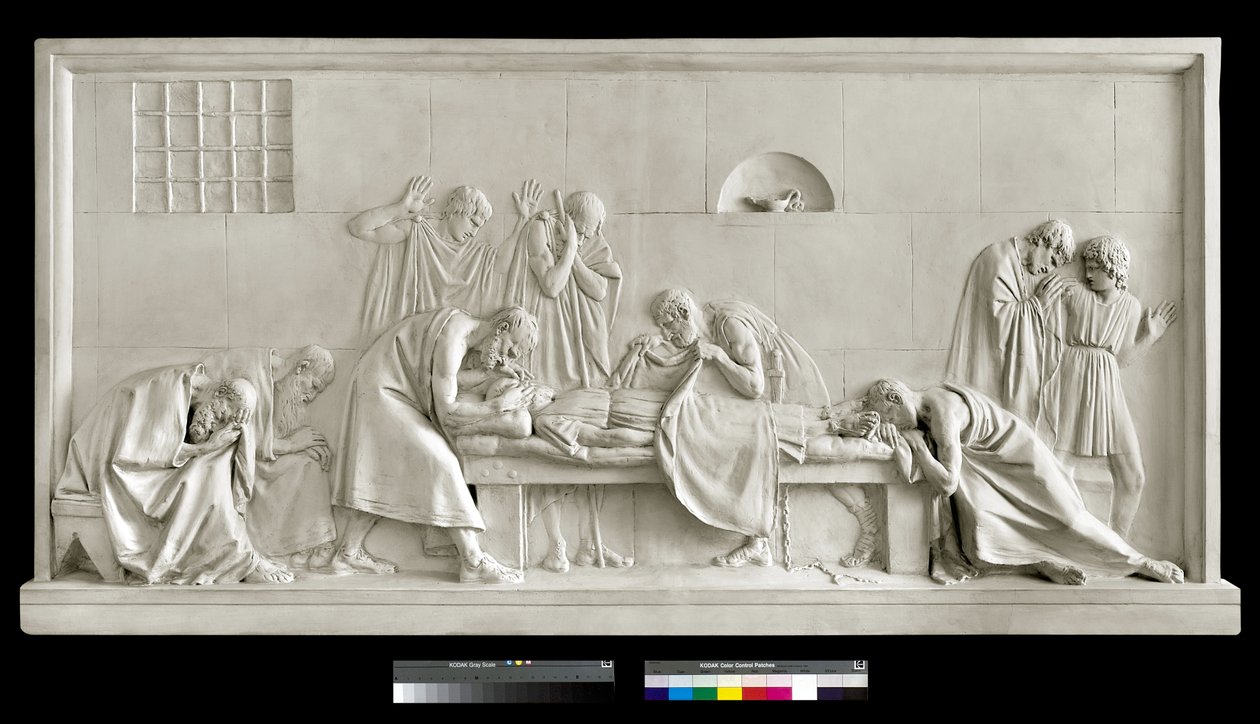 Kritó becsukja Szókratész szemét, 1790-92 (gipsz) alkotó: Antonio Canova