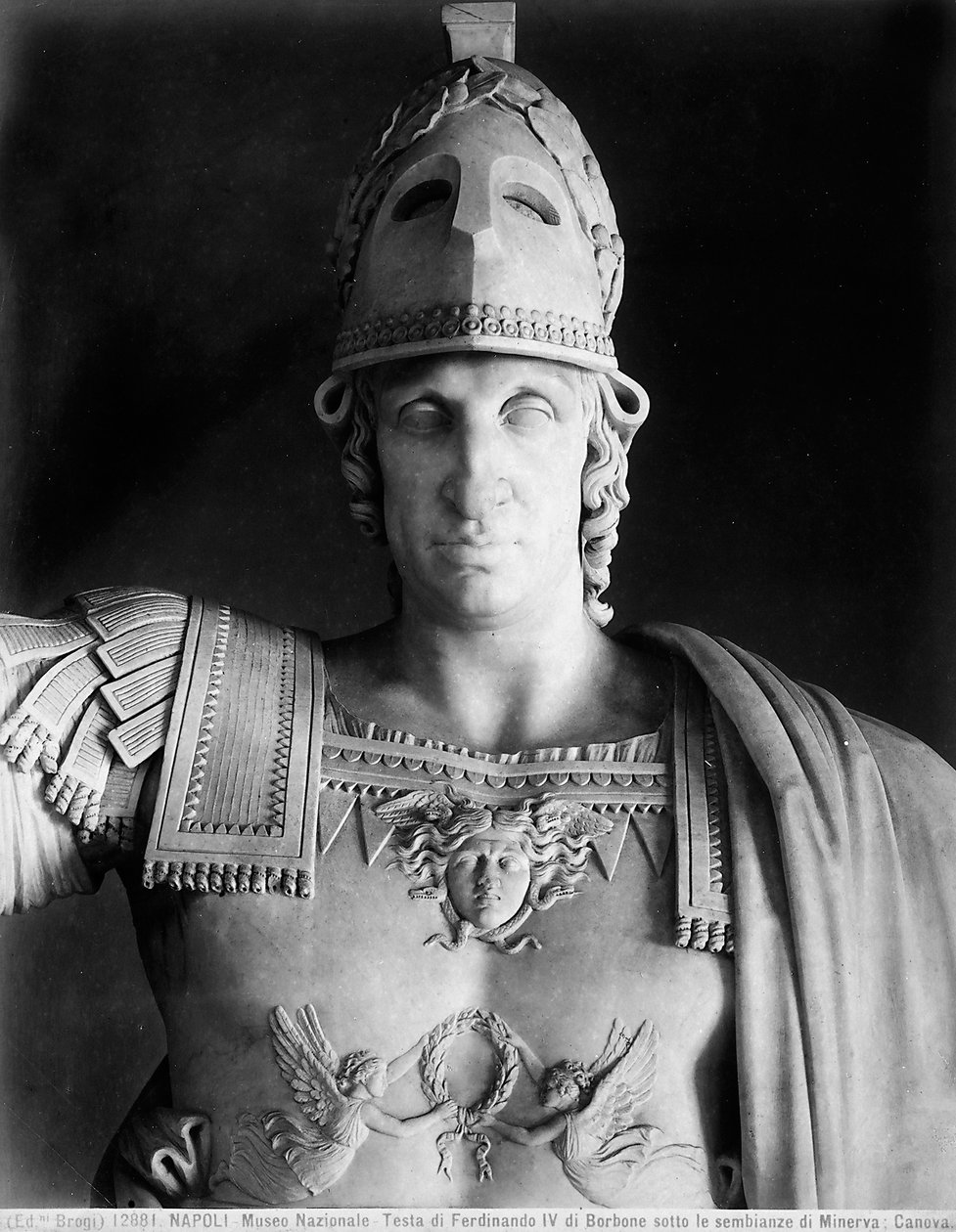 IV. Bourbon Ferdinánd szobrának részlete Minerva ruháiban alkotó: Antonio Canova