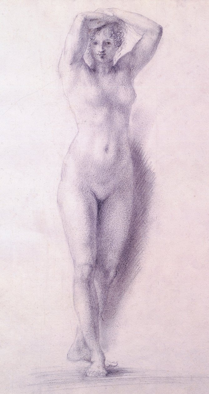 Antonio Canova (1757-1822) emelt karú női alak, rajz alkotó: Antonio Canova