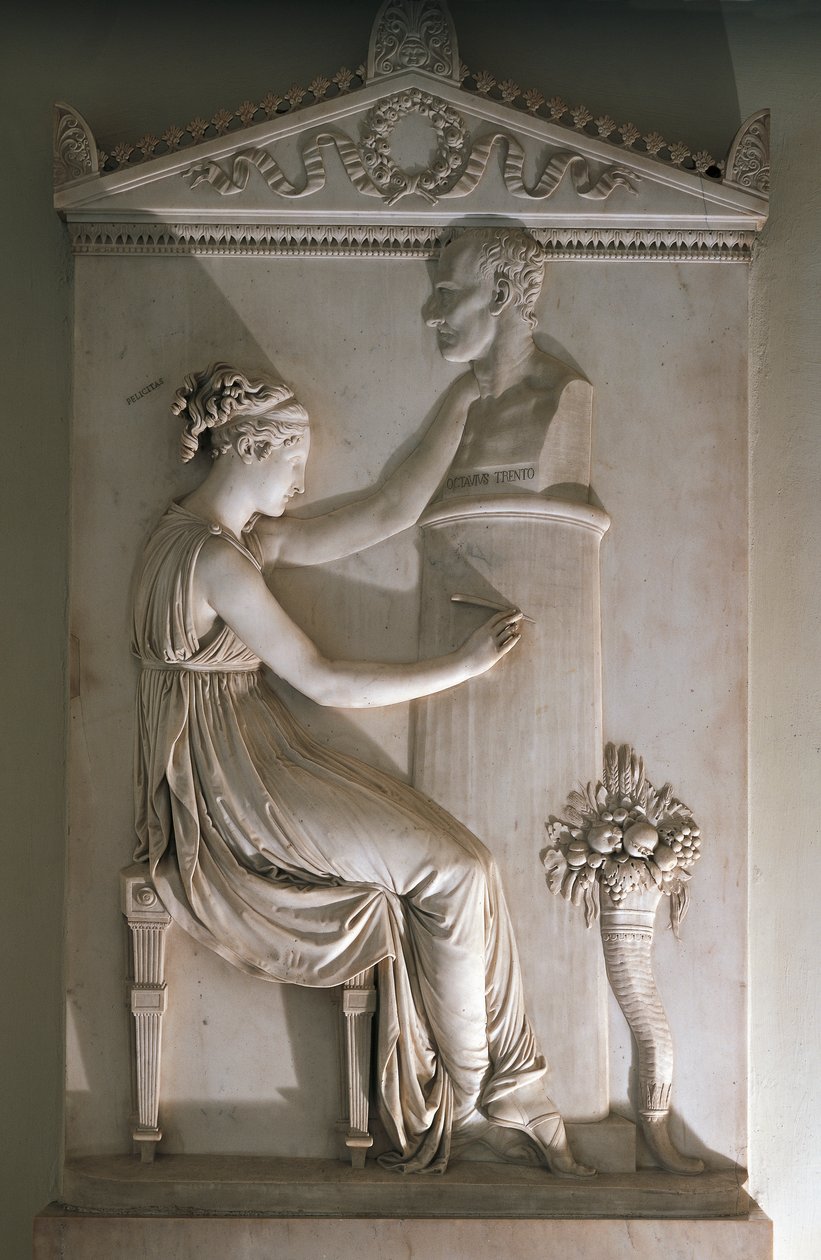 Ottavio Trento temetési sztéléje, Antonio Canova (1757-1822), márvány, San Pietro kolostor in Vicenza, Veneto alkotó: Antonio Canova