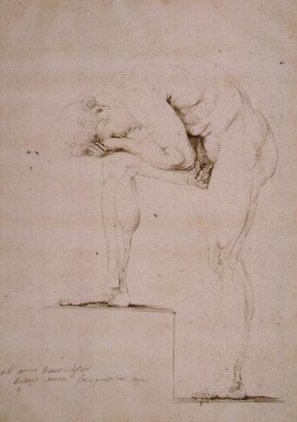 Meztelen férfi síró (ceruza papíron) alkotó: Antonio Canova