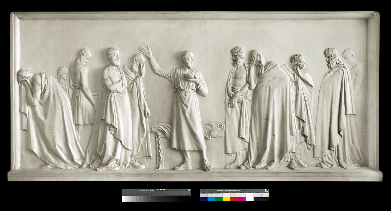 Szókratész issza a bürök csészét, 1787-90 (gipsz) alkotó: Antonio Canova