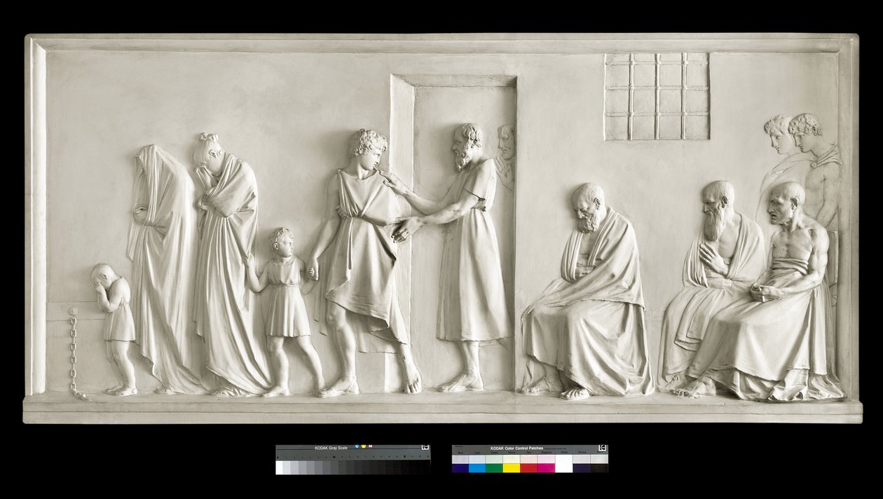 Szókratész elhagyja családját, 1787-1790 (gipsz) alkotó: Antonio Canova