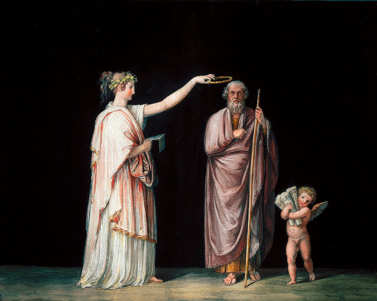 A múzsa Calliope és Homérosz. Antonio Canova (1757-1822) tempera, 1798 körül. alkotó: Antonio Canova