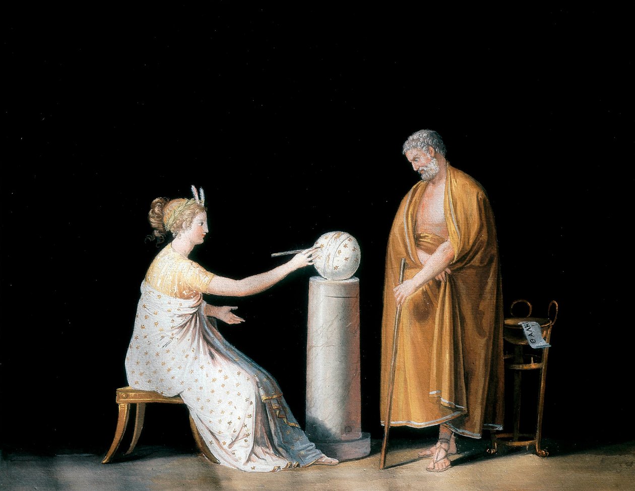 A múzsa Uránia és Thalész. Antonio Canova (1757-1822) tempera, 1798 körül. alkotó: Antonio Canova