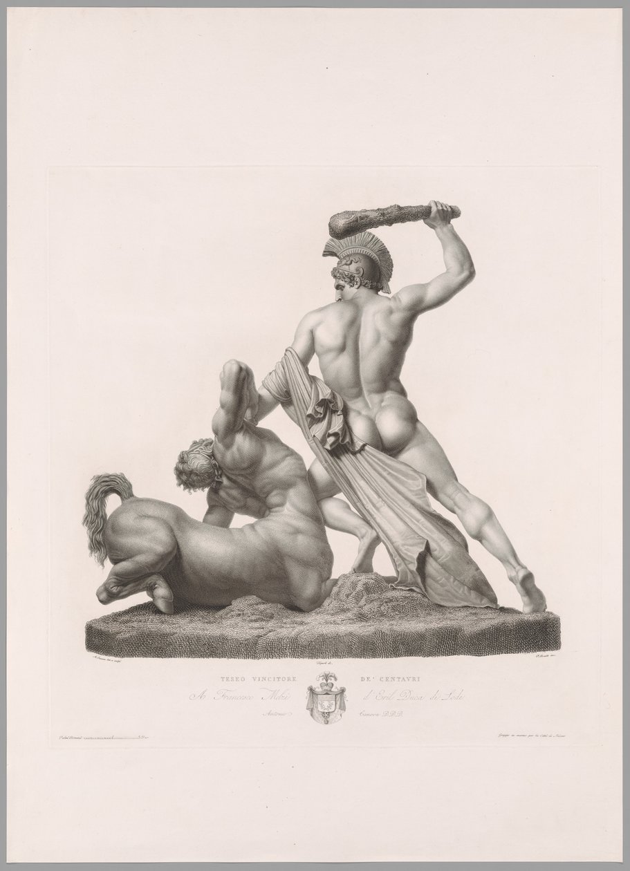 Thészeusz és Kentaur, hátulnézet, a Canova életműből alkotó: Antonio Canova