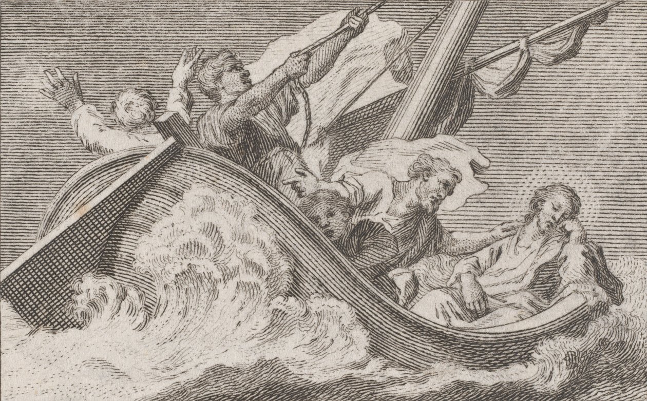 Krisztus egy hajón halászokkal, kb. 1760-93. alkotó: Antonio Capellan