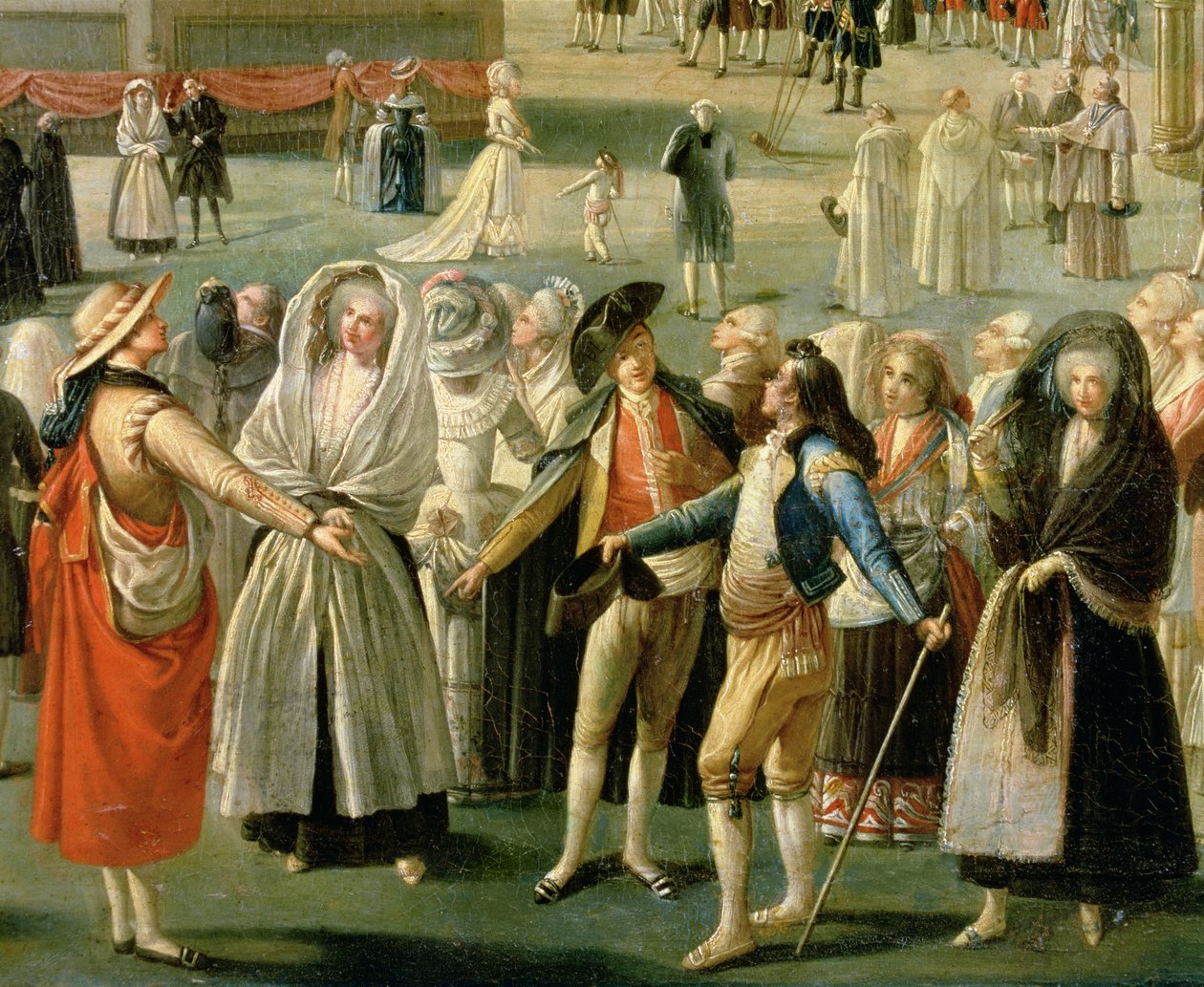 Hőlégballon felemelkedése Madridban, részlet a tömegről (olaj, vászon) (részlet) alkotó: Antonio Carnicero