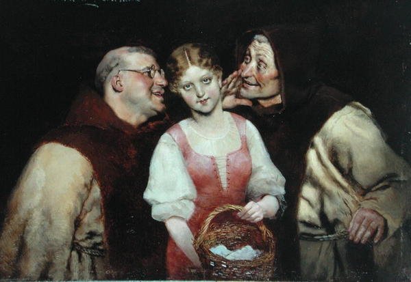 Két tűz között (olaj, tábla) alkotó: Antonio Casanova y Estorach