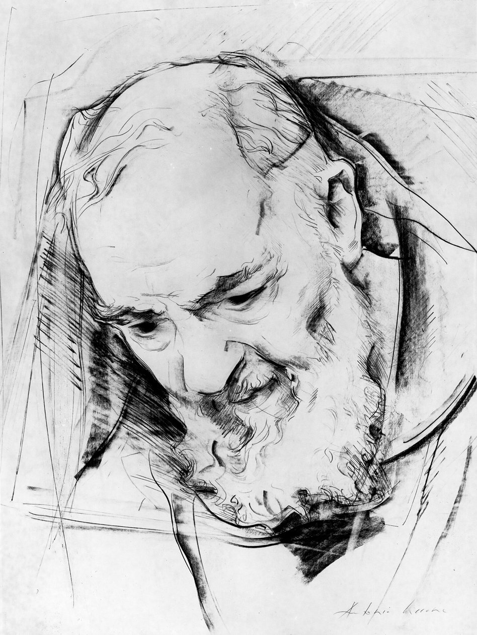 Tanulmány a Pio atya emlékművéhez, 1979-80 (szén papíron) alkotó: Antonio Ciccone