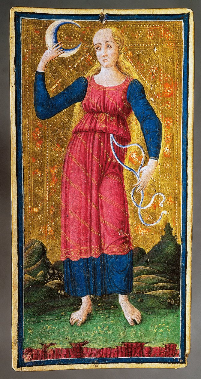 Holdat ábrázoló tarot kártya alkotó: Antonio Cicognara