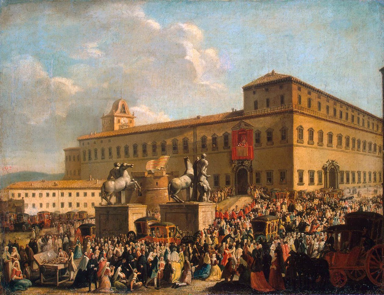 Fesztivál a Quirinal palota előtt, 1767. alkotó: Antonio Cioci
