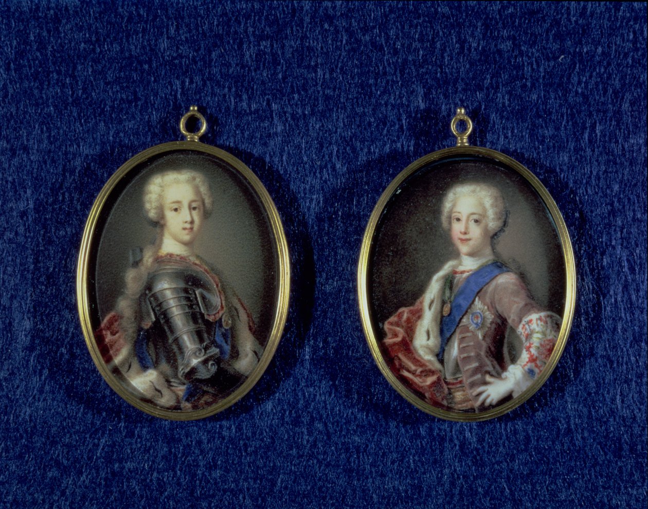 Henrik Benedek Stuart herceg (1725-1807) és Charles Edward Stuart herceg (1720-88), 1734 körül (olaj, elefántcsont) alkotó: Antonio David