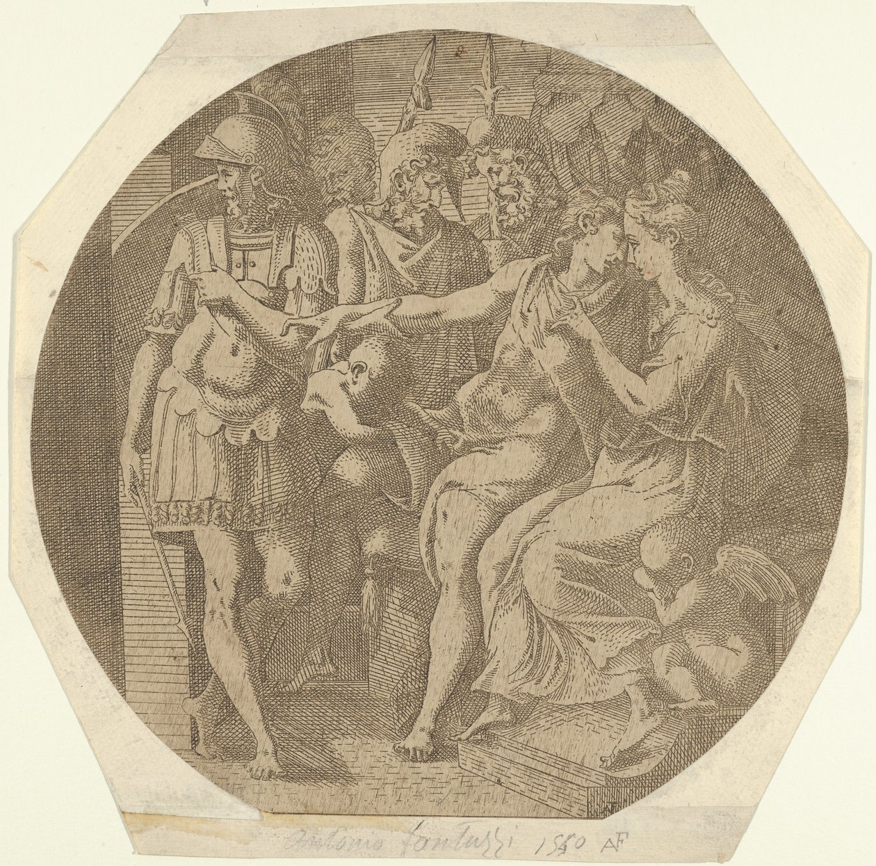 Egy férfi búcsúzik egy nőtől, 1540-45. alkotó: Antonio Fantuzzi