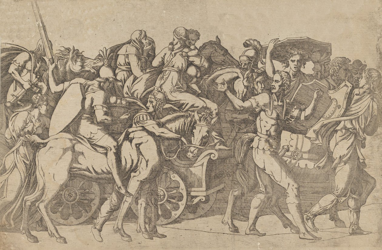Római hadsereg a márciusi csapatkonvojban, 1540-45. alkotó: Antonio Fantuzzi