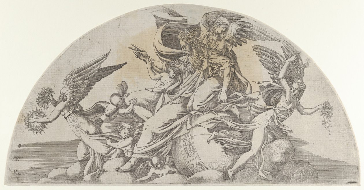 Isten ül a világon, 1540-45. alkotó: Antonio Fantuzzi