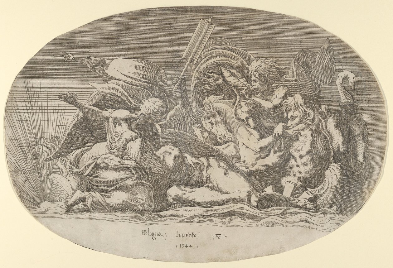 Írisz, Neptunusz és alvás, 1544. alkotó: Antonio Fantuzzi