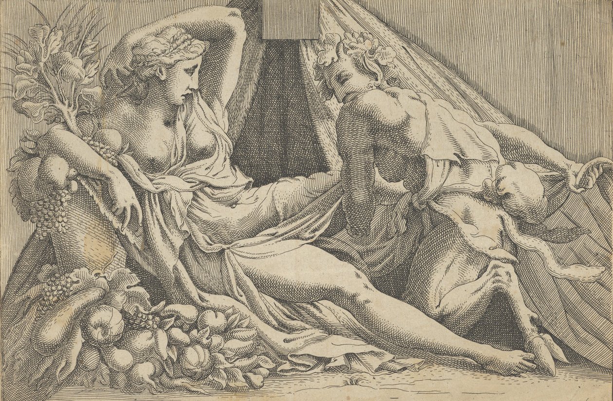 Jupiter és Antiope, 1540-45. alkotó: Antonio Fantuzzi