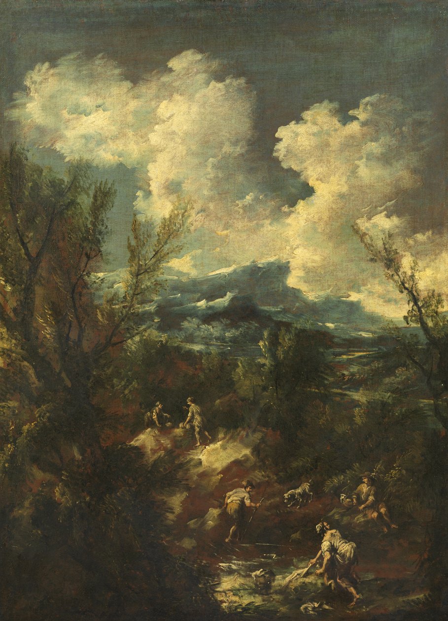 Táj mosónőkkel, 1711-35 alkotó: Antonio Francesco Peruzzini