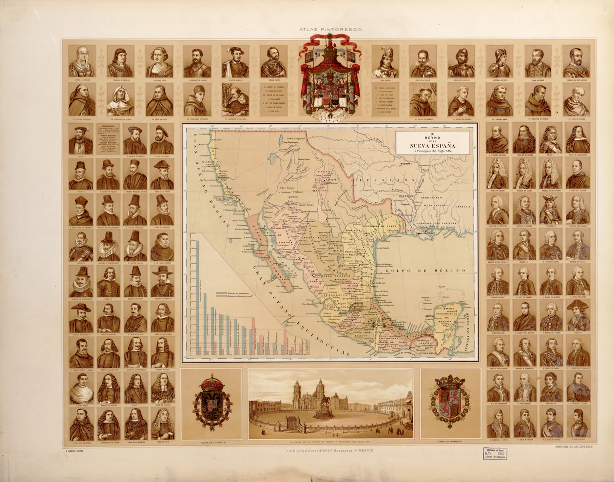 A Mexikói Egyesült Államok festői és történelmi atlasza. LOC 2008621671-14 alkotó: Antonio García Cubas