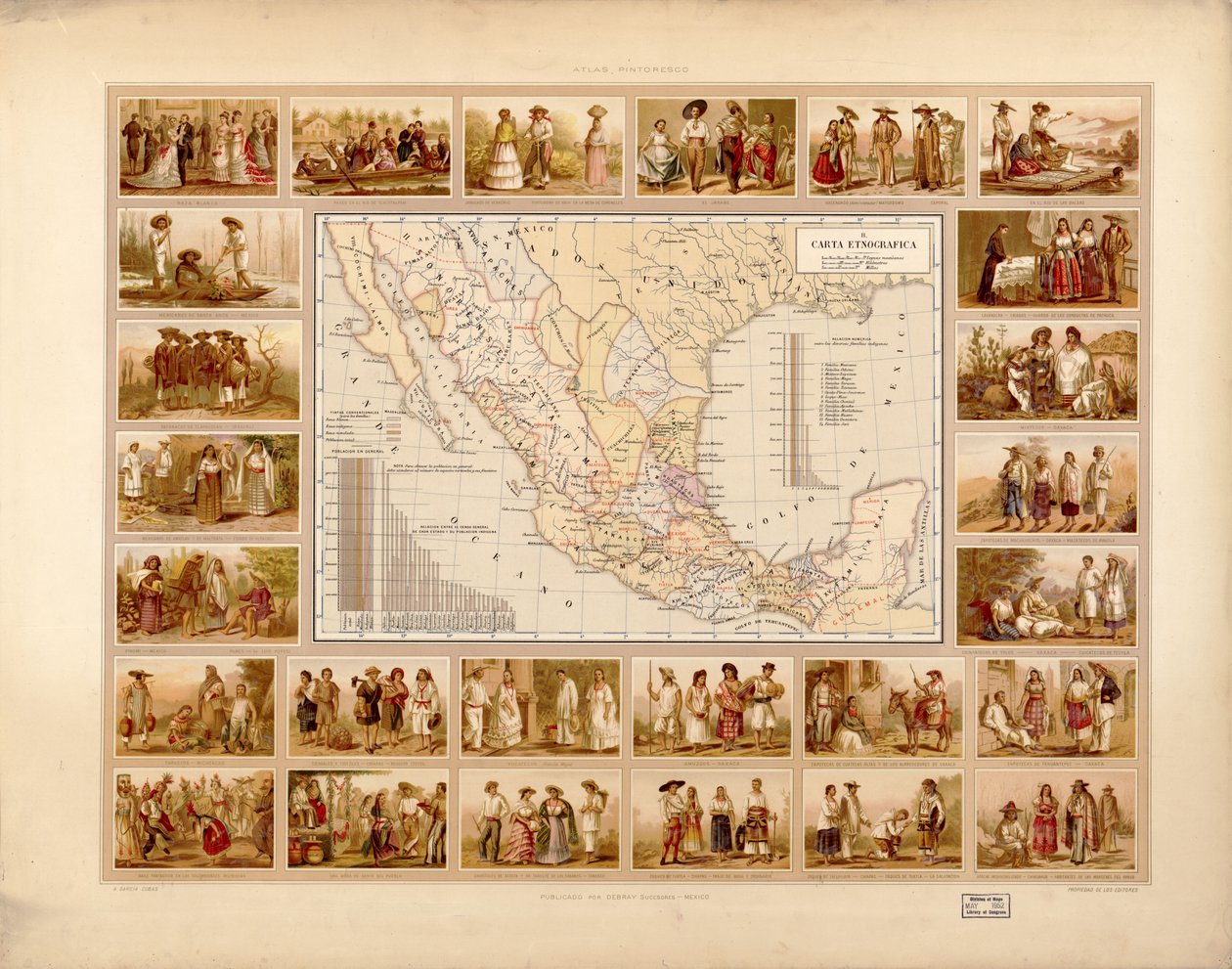 A Mexikói Egyesült Államok festői és történelmi atlasza. LOC 2008621671-5 alkotó: Antonio García Cubas