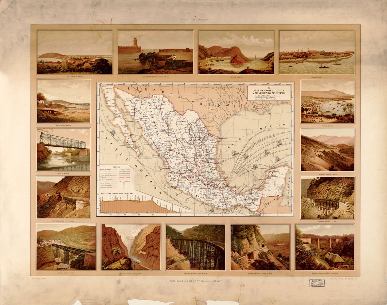 A Mexikói Egyesült Államok festői és történelmi atlasza. LOC 2008621671-7 alkotó: Antonio García Cubas