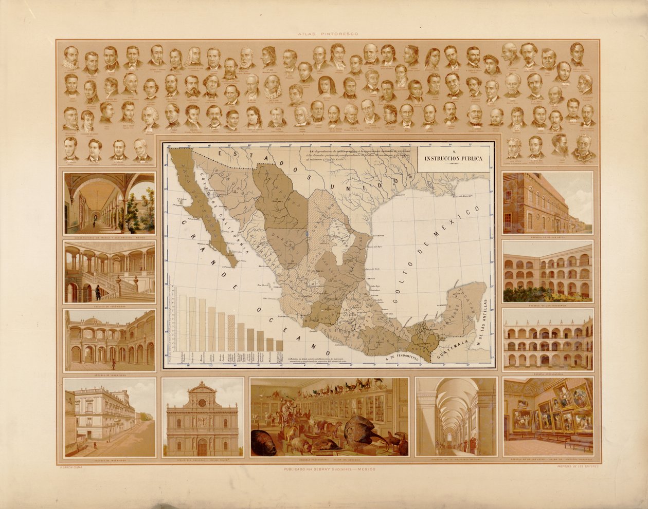 A Mexikói Egyesült Államok festői és történelmi atlasza. LOC 2008621671-8 alkotó: Antonio García Cubas