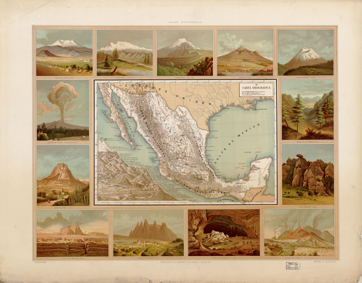 A Mexikói Egyesült Államok festői és történelmi atlasza. LOC 2008621671-9 alkotó: Antonio García Cubas