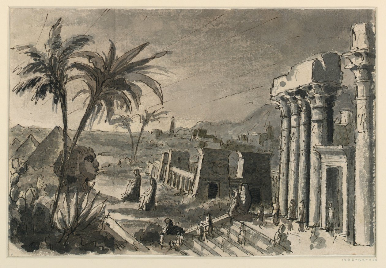 Színpadtervezés, egyiptomi város alkotó: Antonio Giuseppe Basoli