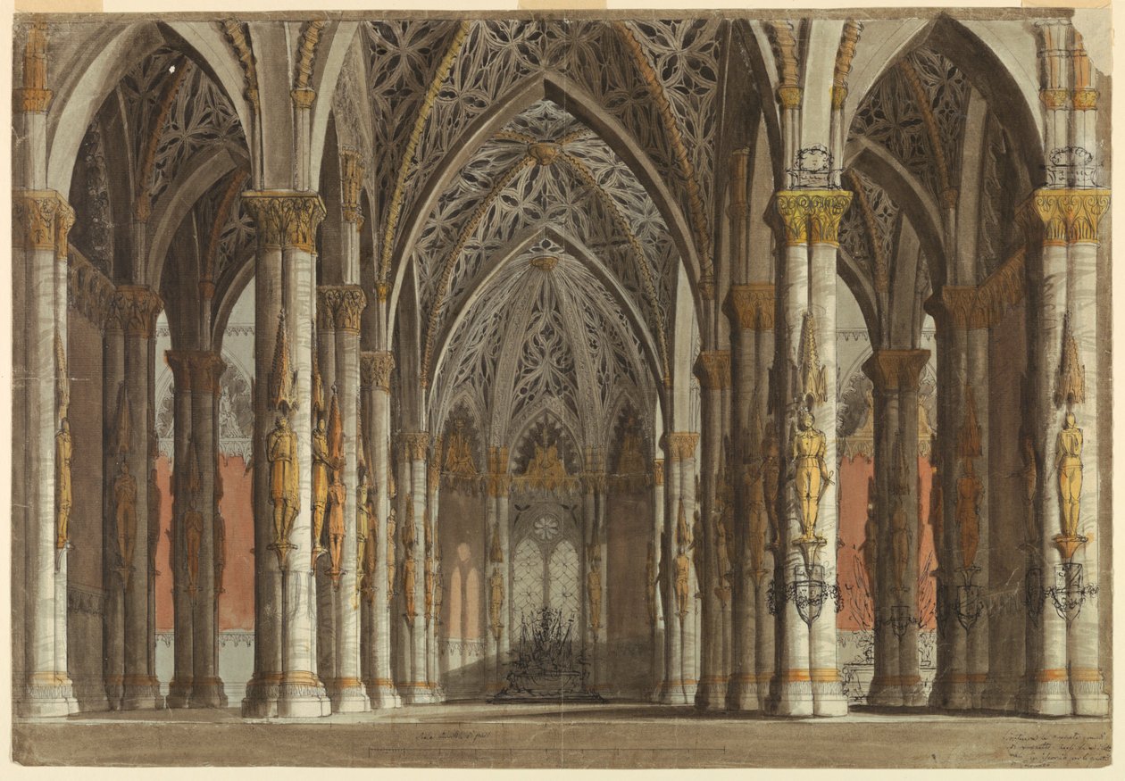 Színpad: Gótikus terem alkotó: Antonio Giuseppe Basoli