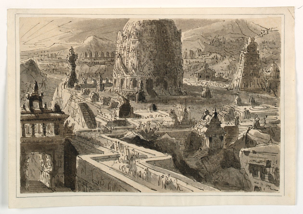 Színpadtervezés, keleti város alkotó: Antonio Giuseppe Basoli