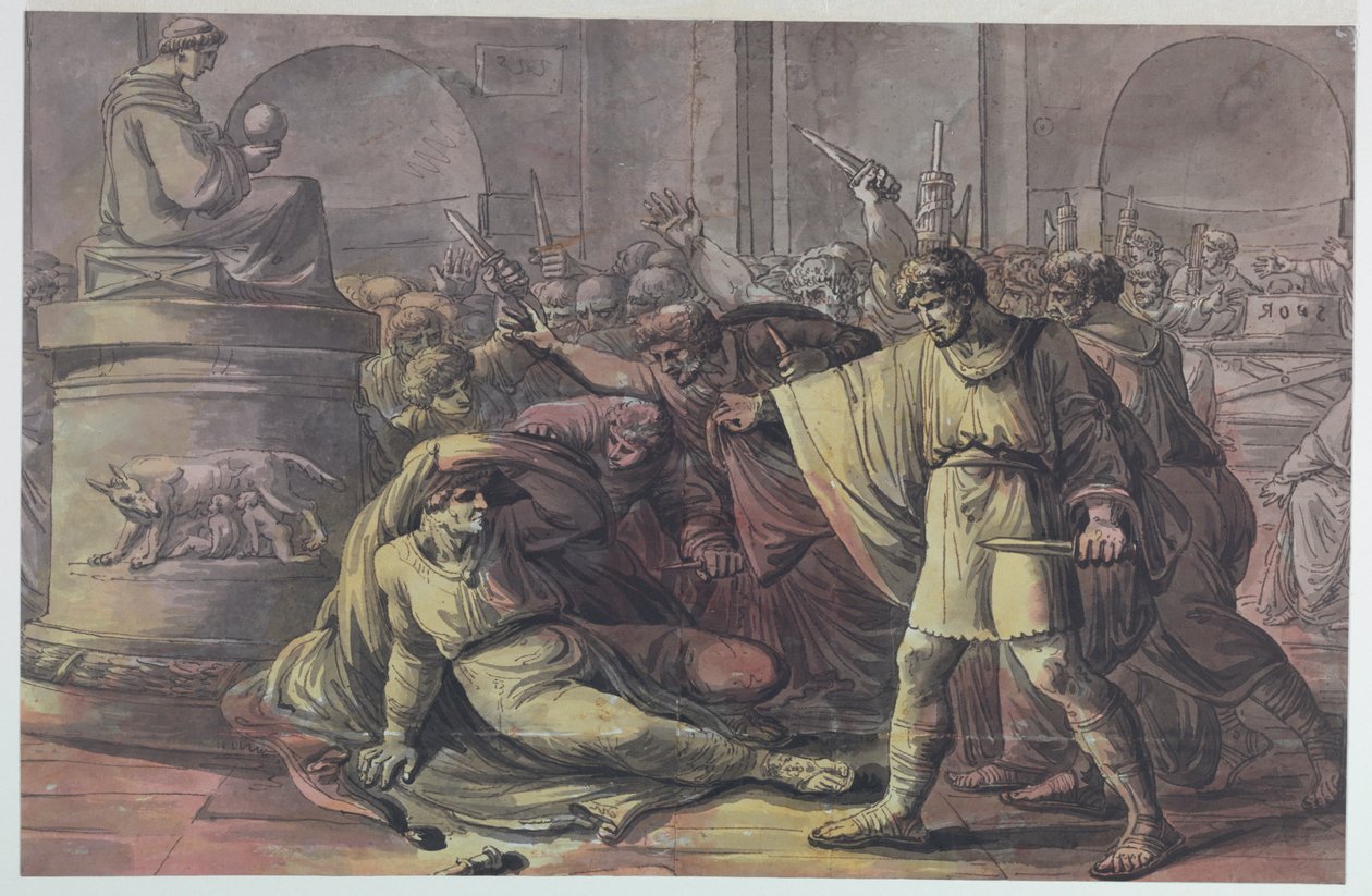 Julius Caesar halála alkotó: Antonio Giuseppe Basoli