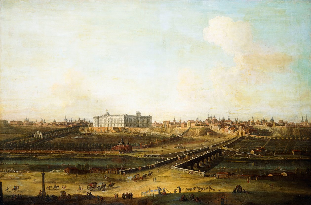 Madrid és a Palacio Real a Manzanares Ciszjordániájáról, 1752-53 alkotó: Antonio Joli