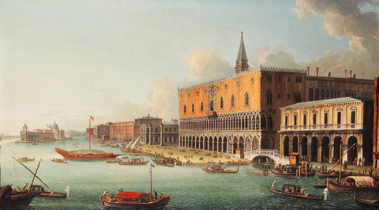 A Bacino di San Marco, Velence, nyugat felé nézve, 1740-es évek körül alkotó: Antonio Joli