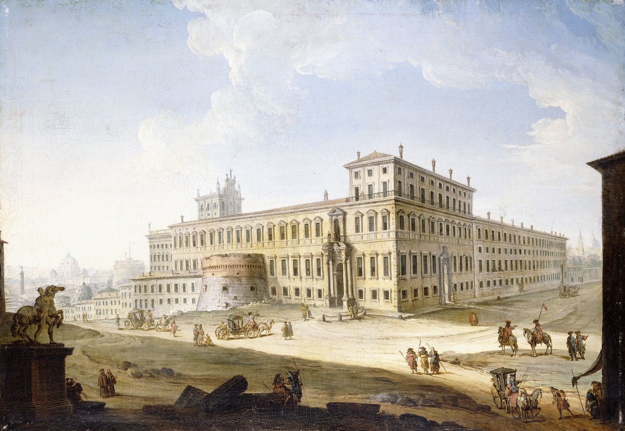 A Piazza del Quirinale, a Castel Sant"Angelo és a Saint Peter" mellett, alkotó: Antonio Joli
