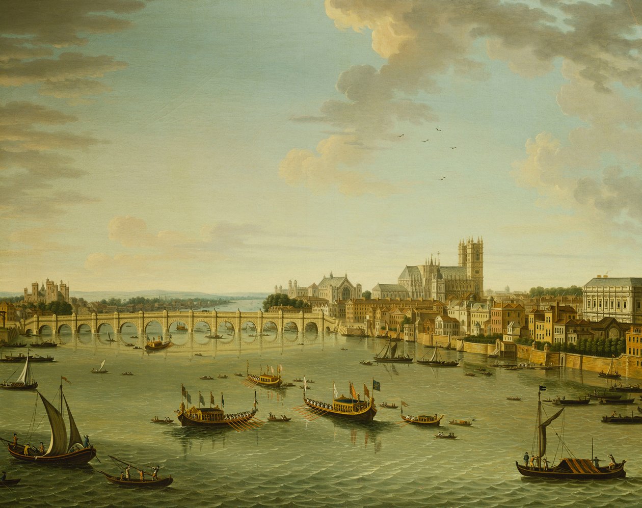 A Temze a Somerset House teraszáról, Westminster felé nézve alkotó: Antonio Joli