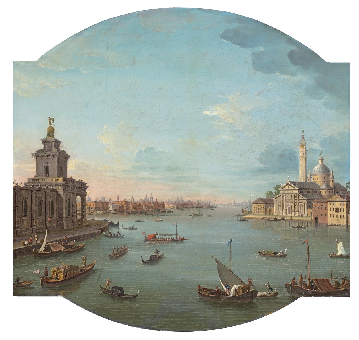 Kilátás a velencei San Giorgio Maggiore-ra, a Punta della Doganával az előtérben alkotó: Antonio Joli