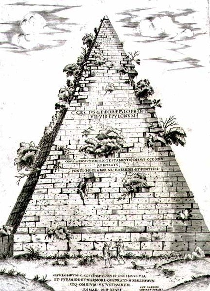 Caius Cestius piramisa Kr.e. 12 körül épült, Róma alkotó: Antonio Lafreri