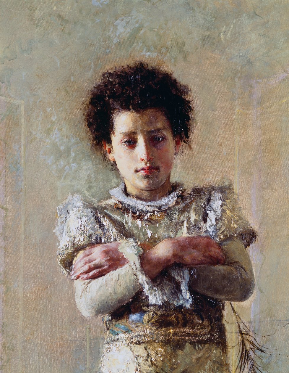 Akrobata, részlet, Antonio Mancini (1852-1930), olaj, vászon, 250,5x111,5 cm alkotó: Antonio Mancini