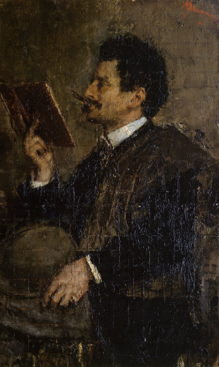 Saverio Kambo kritikus portréja alkotó: Antonio Mancini