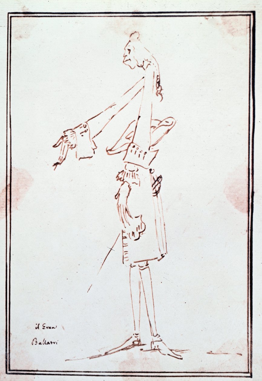 Filippo Balatri (1676-1756) olasz kasztrált (castrato) portréja Anton Maria Zanetti (1679Ð1767) karikatúrája. 18. századi Magángyűjtemény alkotó: Antonio Maria Zanetti