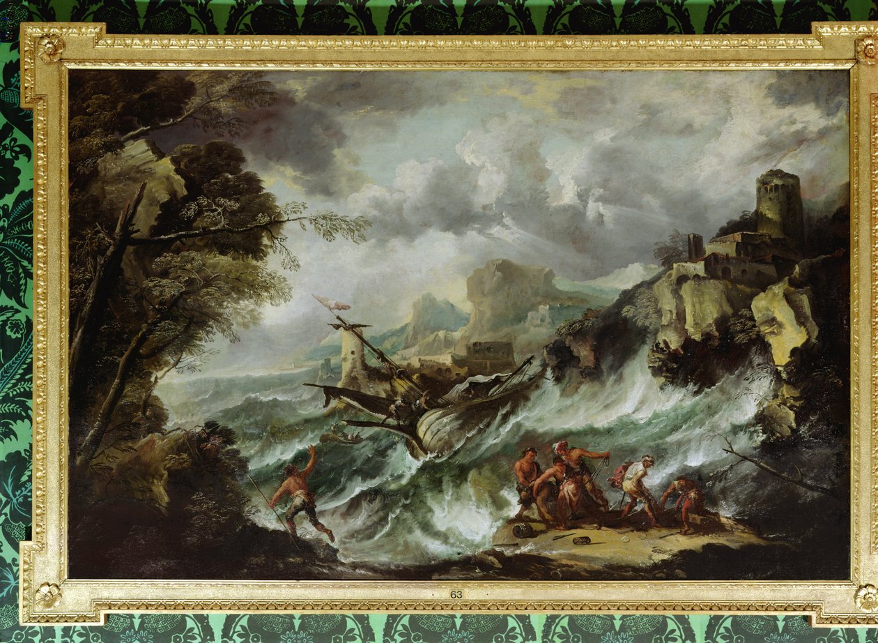 Tengeri táj hajótöréssel, 1700-07 körül (olaj, vászon) (lásd még: 109199) alkotó: Antonio Marini