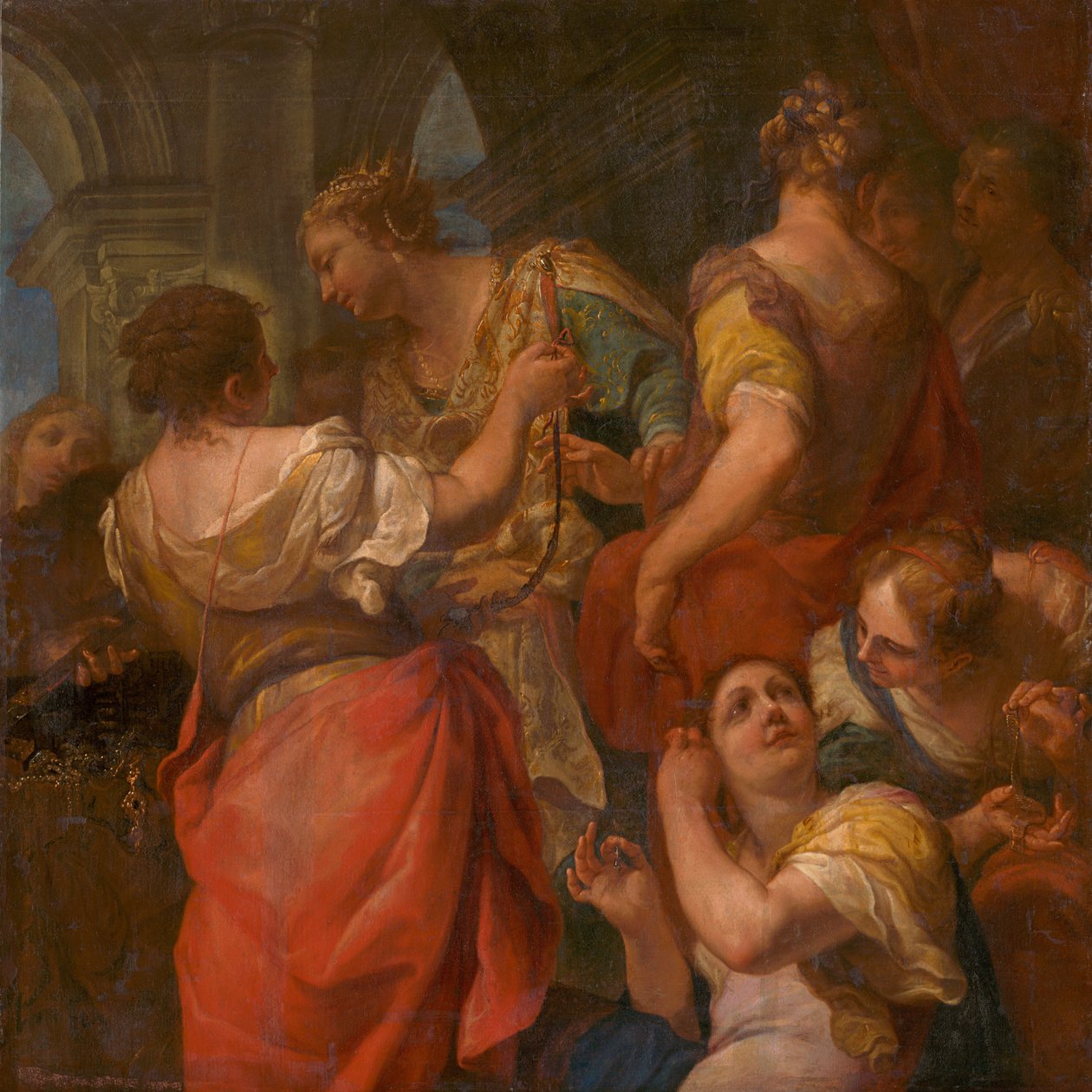 Akhilleusz és Lykomédész lányai, c. 1680. alkotó: Antonio Molinari