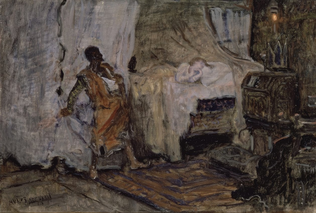 Vázlat Othello és Desdemona alkotó: Antonio Munoz Degrain